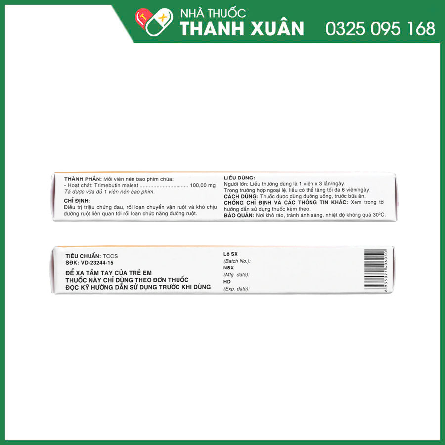 Detriat 100mg thuốc điều trị triệu chứng liên quan đến rối loạn chức năng đường ruột